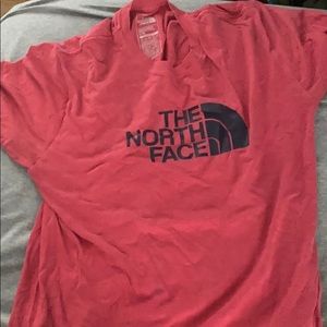 Red north face t shirt